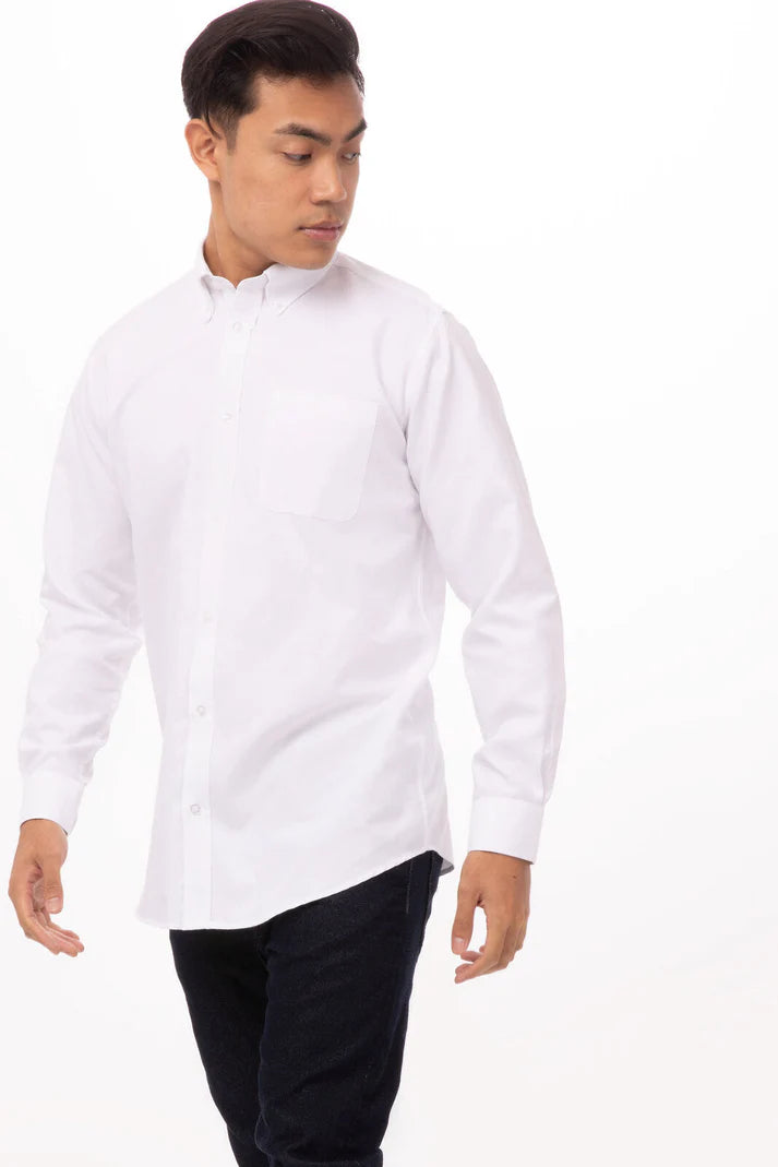 Chef Works Oxford Men's Dress Shirt-White (D500)