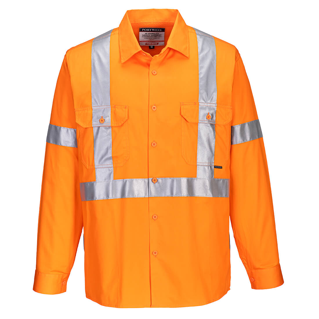 Portwest 100% Lightweight Cotton Long Sleeve Shirt with Cross Back Tape (MX301)