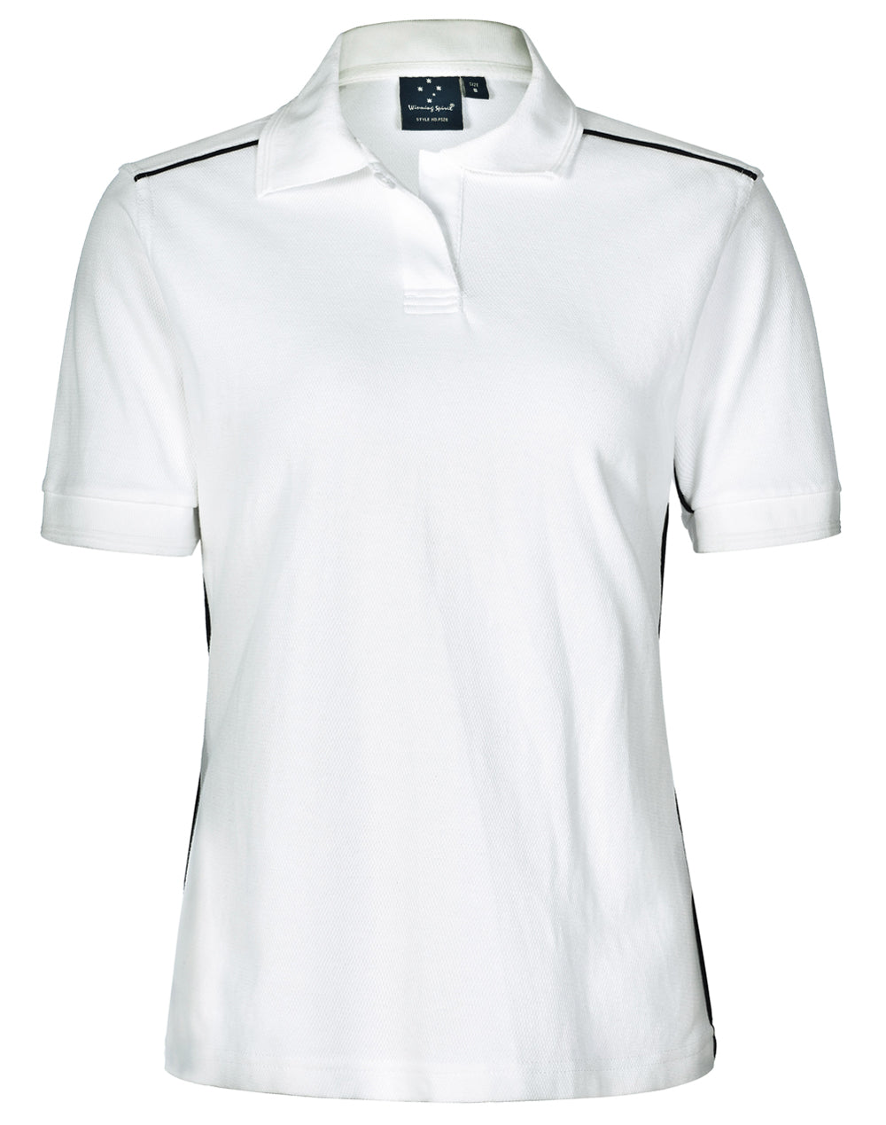 Winning Spirit Ladies' Pure Cotton Contrast Piping Short Sleeve Polo (PS26)