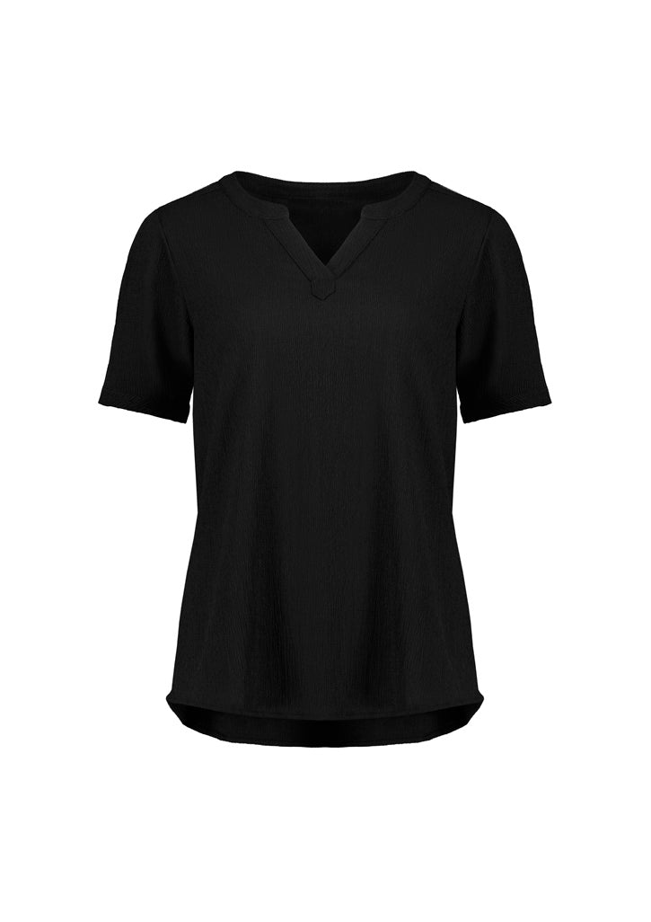 Biz Corporate Womens Ruché Short Sleeve Blouse (RU568LS)