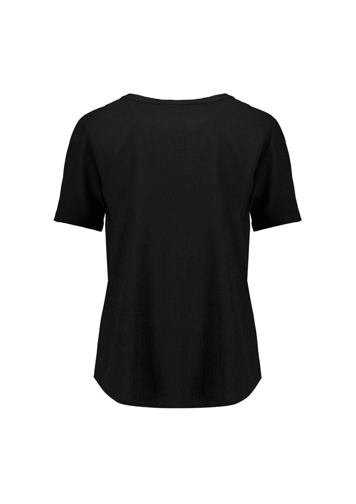 Biz Corporate Womens Ruché Short Sleeve Blouse (RU568LS)