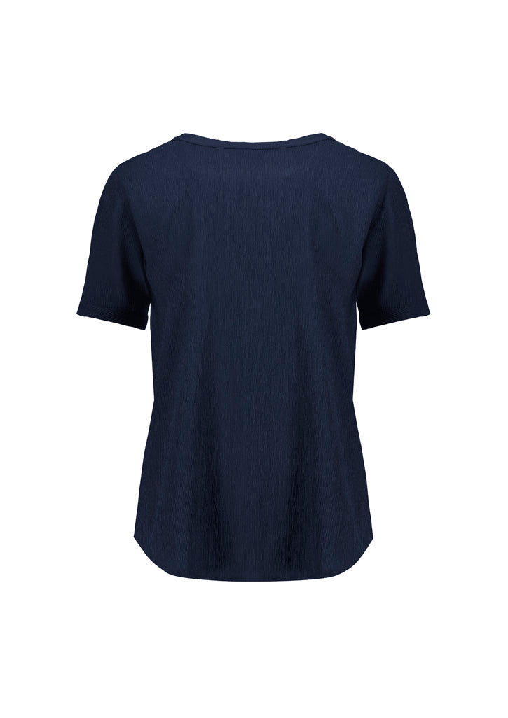 Biz Corporate Womens Ruché Short Sleeve Blouse (RU568LS)