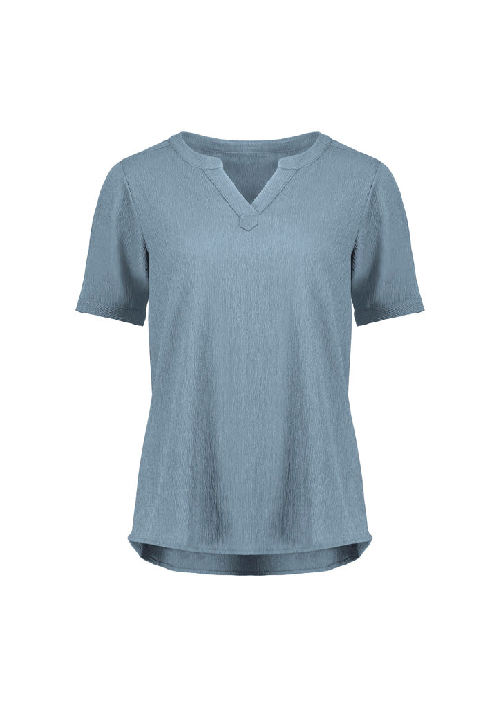 Biz Corporate Womens Ruché Short Sleeve Blouse (RU568LS)