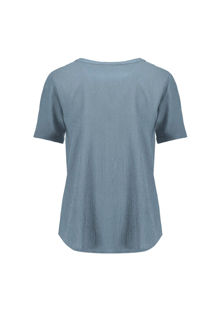Biz Corporate Womens Ruché Short Sleeve Blouse (RU568LS)