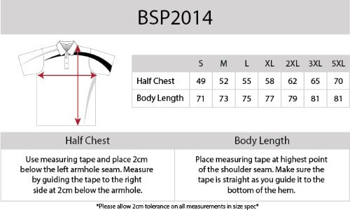 Be Seen Adults Polo Shirt With Contrast Side And Shoulder Panel (BSP2014)
