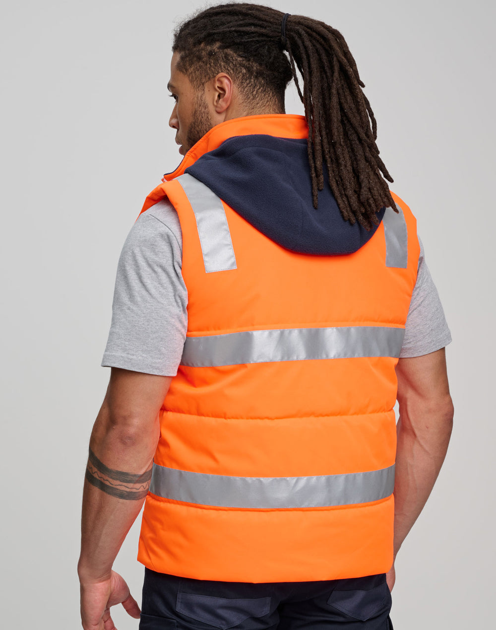 Winning Spirit Unisex Hi Vis Hooded Puffer Vest (SW93)