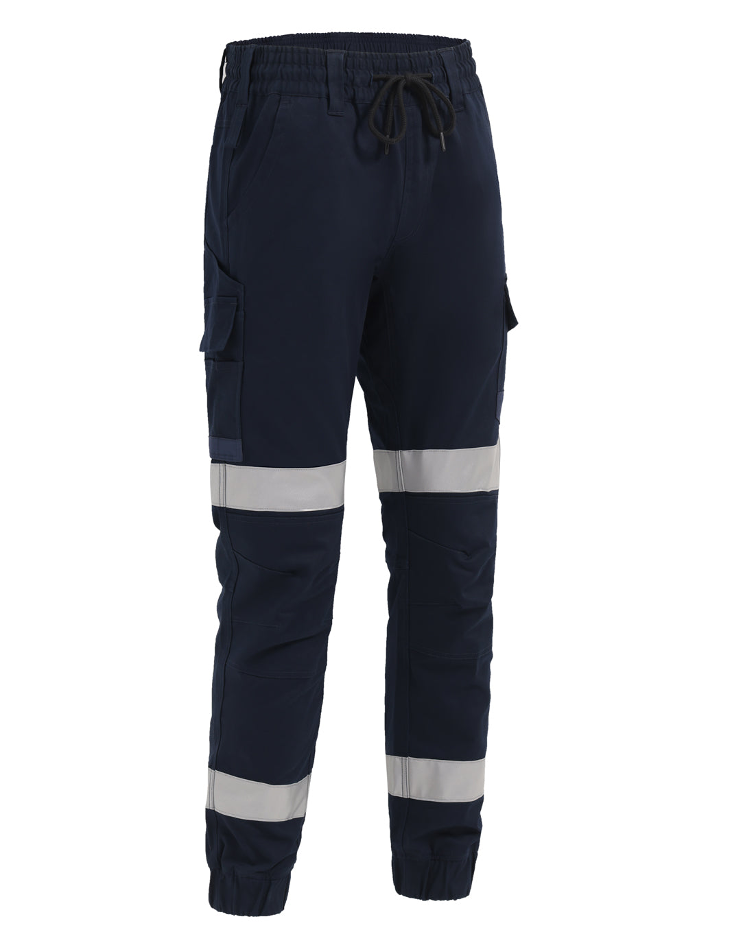 Winning Spirit Unisex Cotton Stretch Drill Cuffed Work Pants With Tapes (WP28HV)