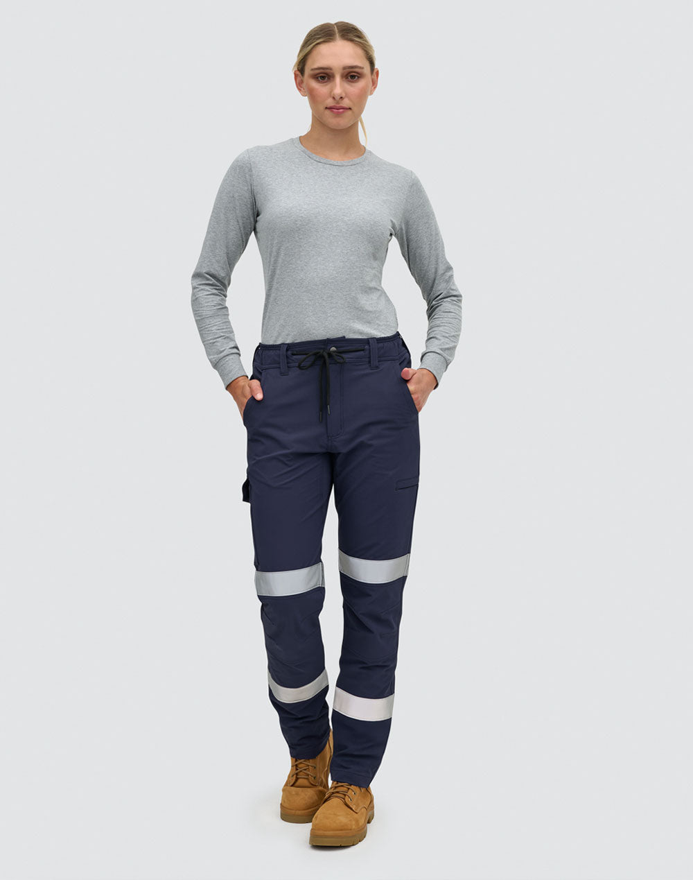 Winning Spirit Unisex DWR Water Repellent Flexi Work Pants With Tapes (WP30HV)