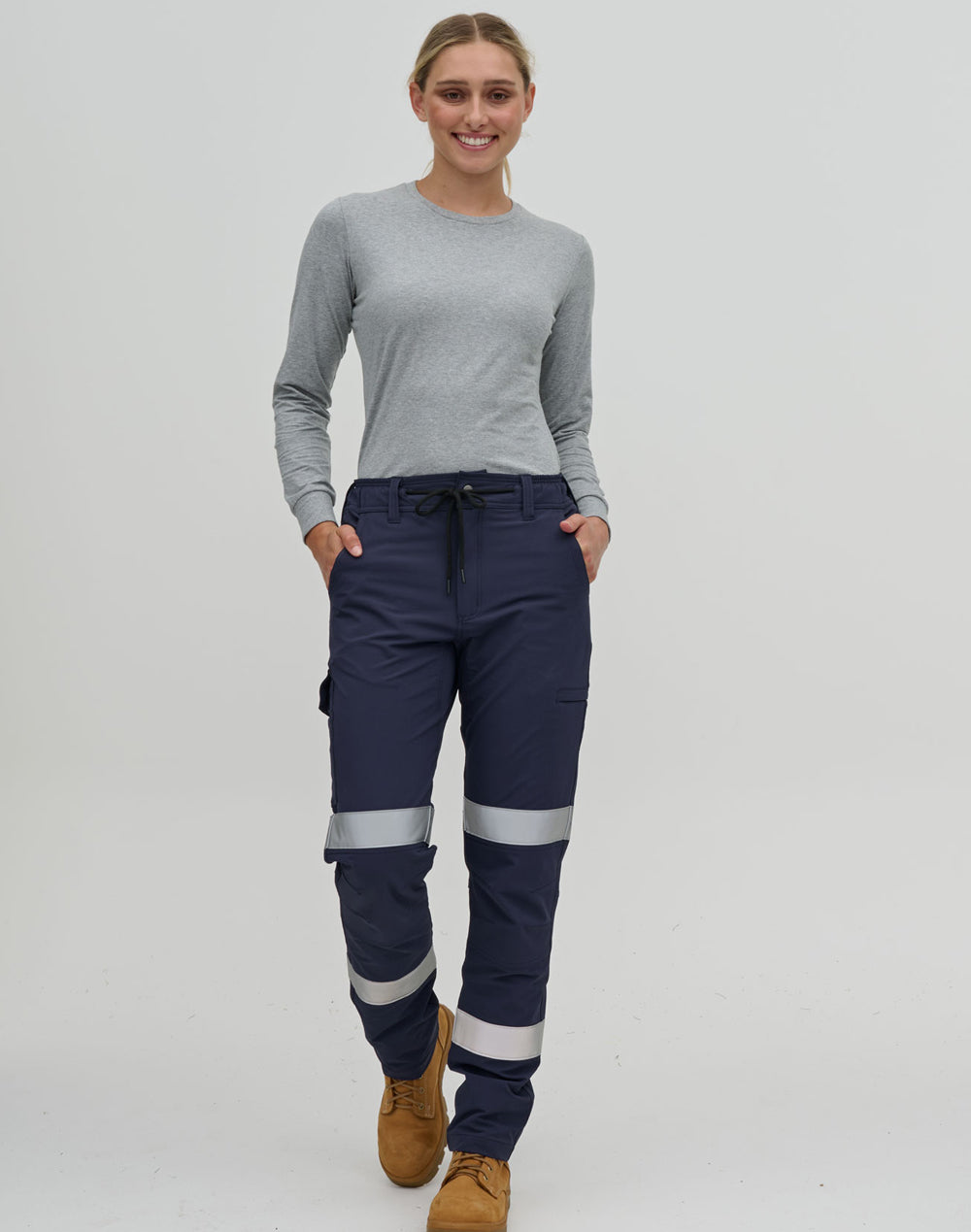 Winning Spirit Unisex DWR Water Repellent Flexi Work Pants With Tapes (WP30HV)
