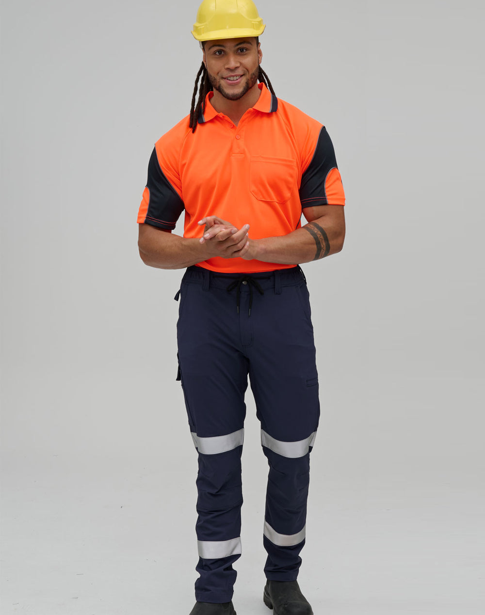 Winning Spirit Unisex DWR Water Repellent Flexi Work Pants With Tapes (WP30HV)