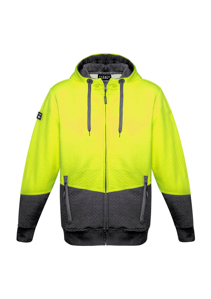 Syzmik ZT478 Unisex Hi Vis Textured Jacquard Full Zip Hoodie-Clearance