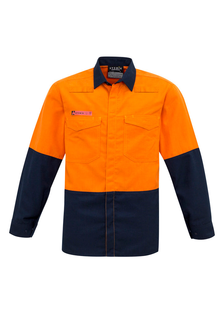 Syzmik Mens Hi Vis Spliced Shirt (ZW138)-Clearance