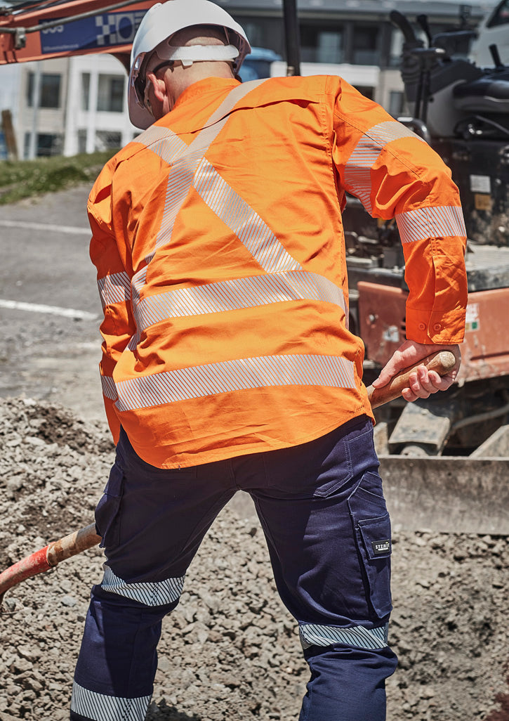 Syzmik Mens Hi Vis X Back Shirt - Segmented Tape-(ZW692)
