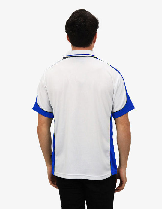Be Seen Men's Polo Shirt With Striped Collar 7th( 9 Color All White ) (BSP15)