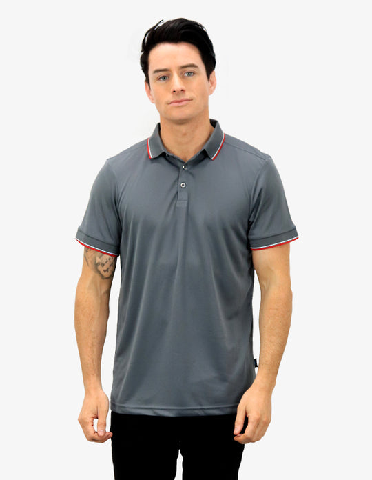 Be Seen Mens Striped Collar and Cuff Polo (BSP2016)