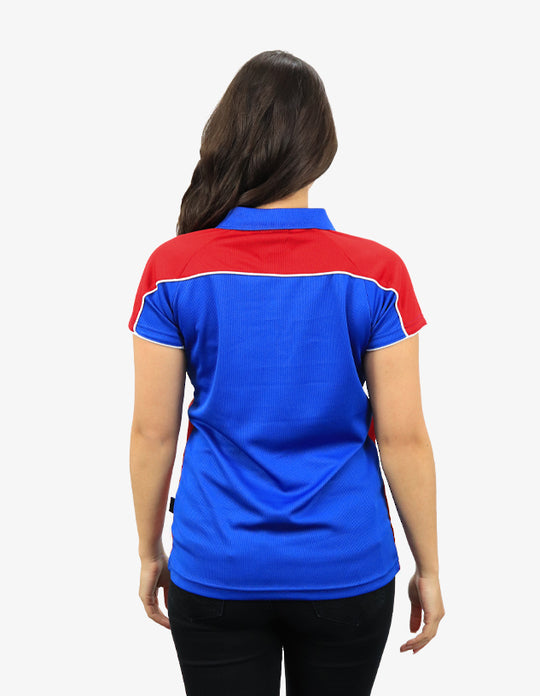 Be Seen Ladies Polo Shirt With Contrast Sleeve Edge Piping 2nd Color (The Chameleon)