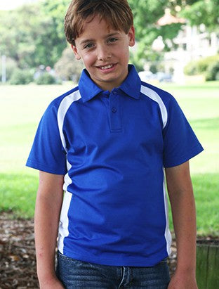 Bocini Kids Team Essentials Short Sleeve Contrast Panel Polo (1st 10 colors)-(CP0939)