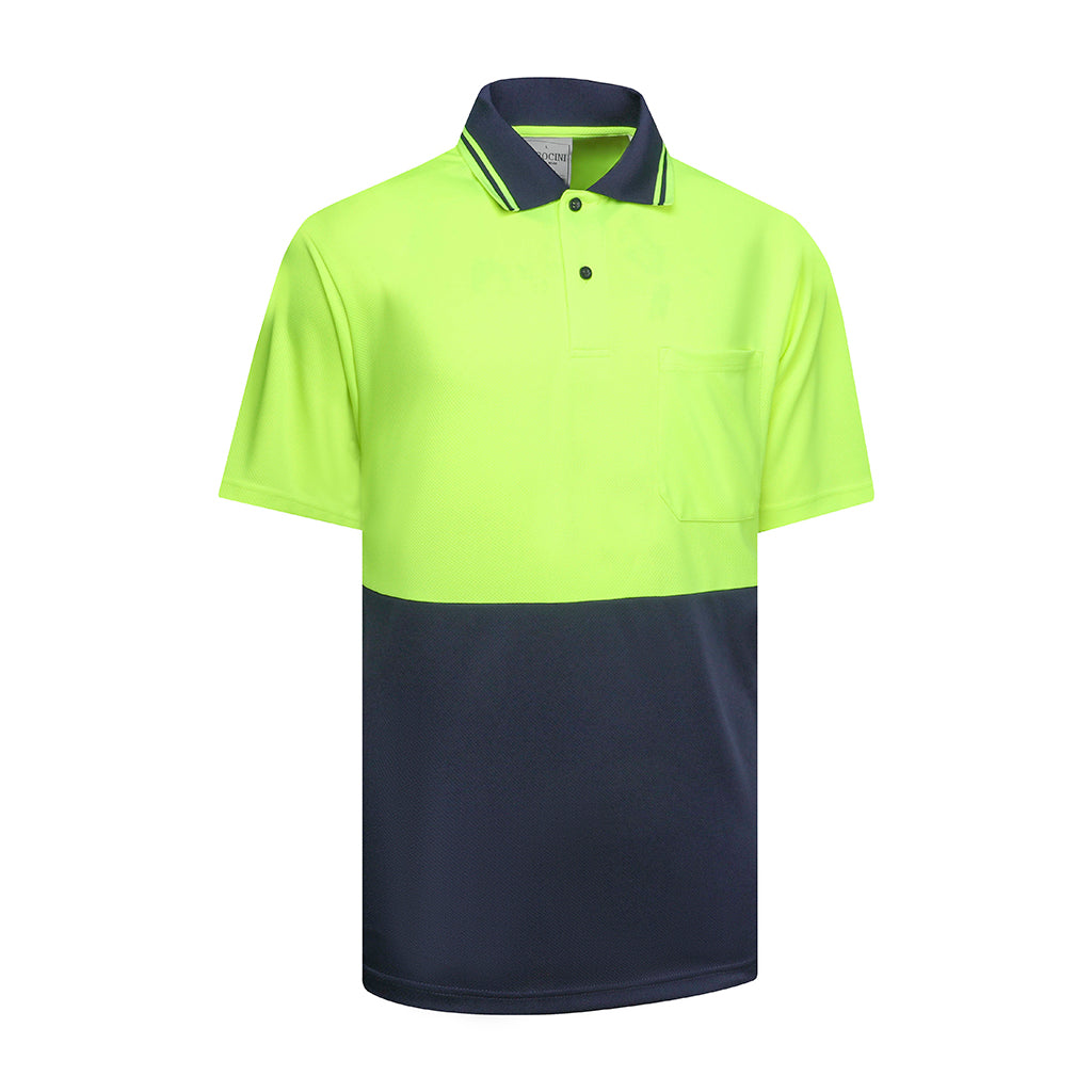 Bocini Mens Hi Vis Basic Two Tone Safety Polo-(CP2407)