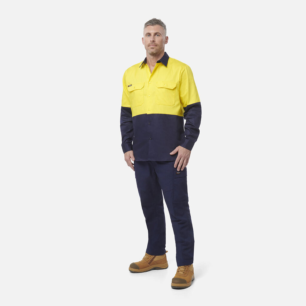 King Gee Originals Hi-Vis Long Sleeve Drill Work Shirt ( K54015 )