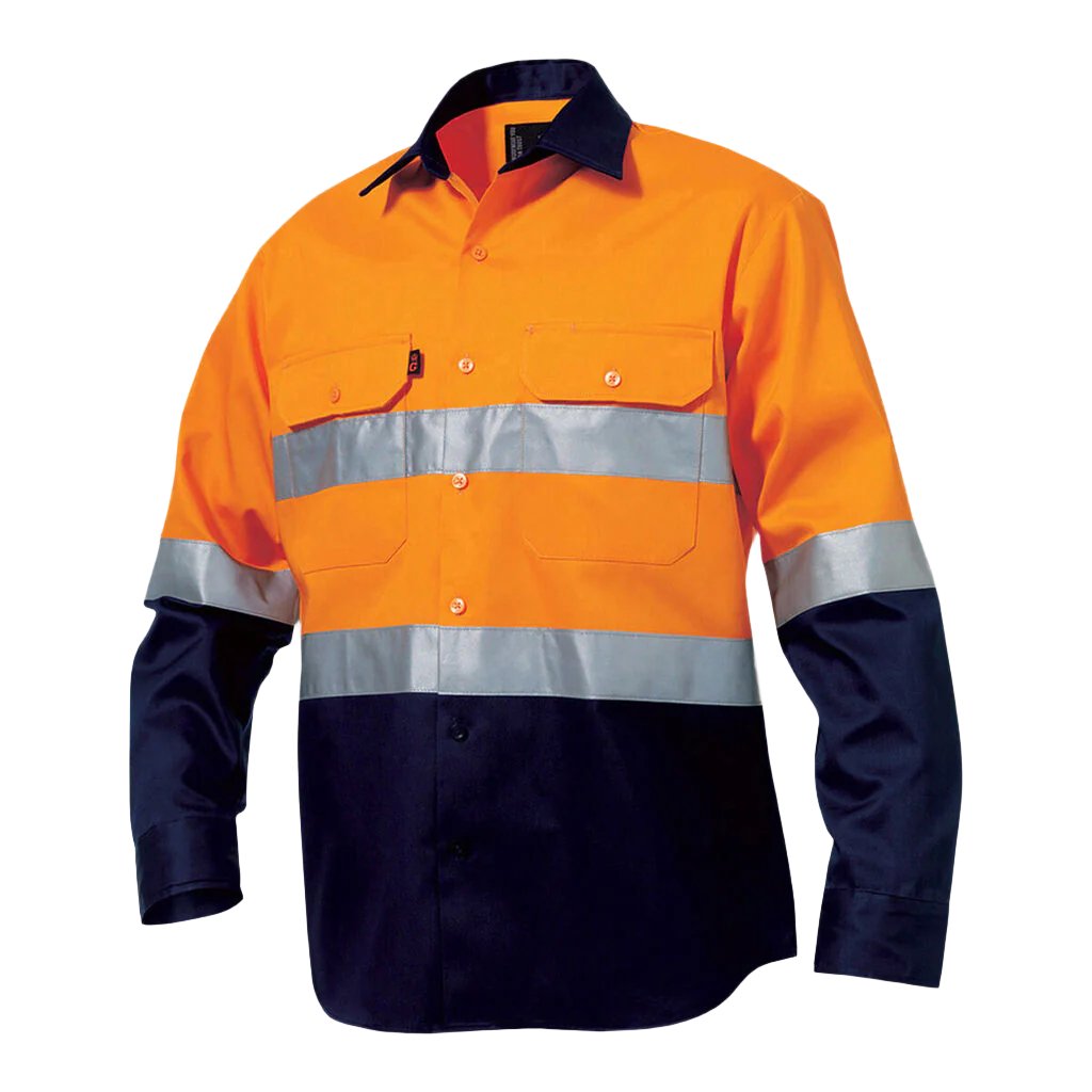 King Gee Originals Hi-Vis Reflective Two Tone Long Sleeve Work