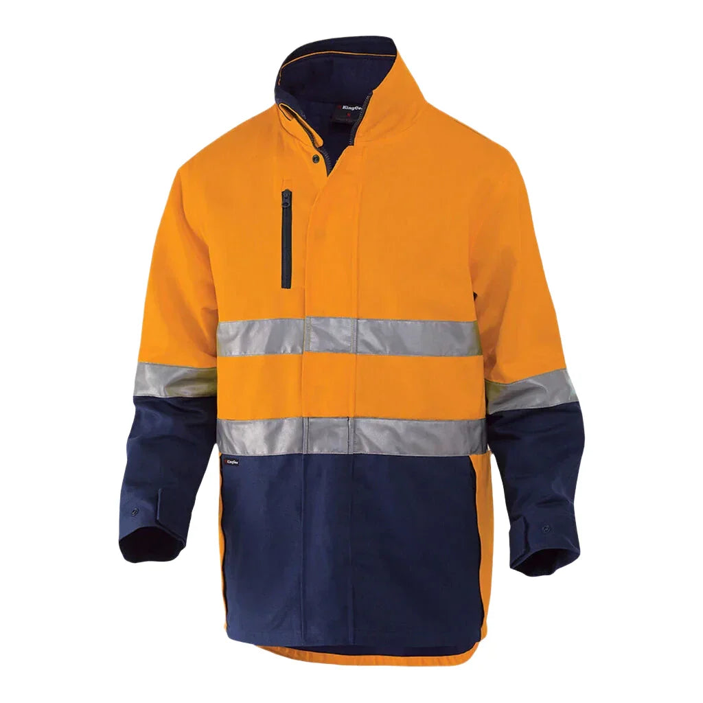 King Gee Originals 3 in 1 Hi Vis Cotton Drill Reflective Work Jacket Uniform Wholesalers