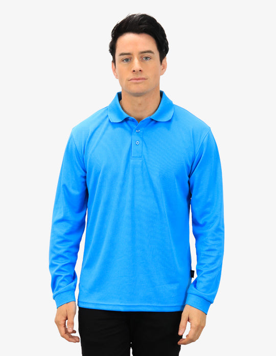 Be Seen Men's Plain Polo Shirt Long Sleeve (The Falcon)