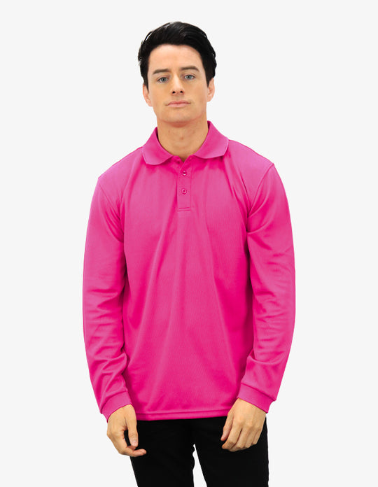 Be Seen Men's Plain Polo Shirt Long Sleeve (The Falcon)