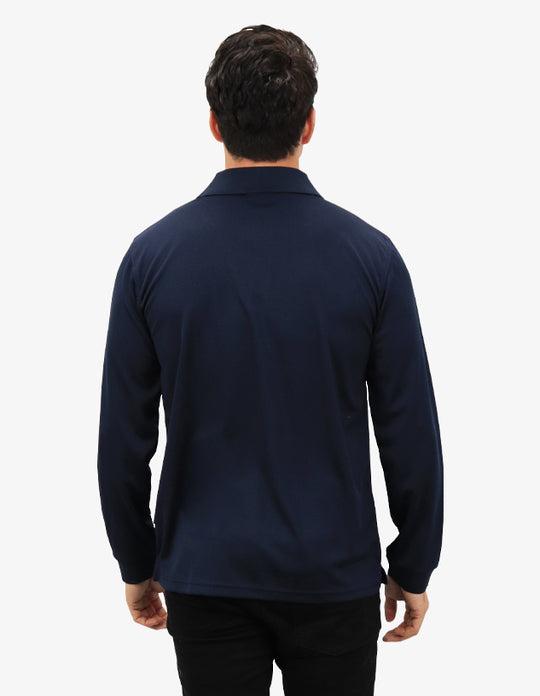 Be Seen Men's Plain Polo Shirt Long Sleeve (The Falcon)