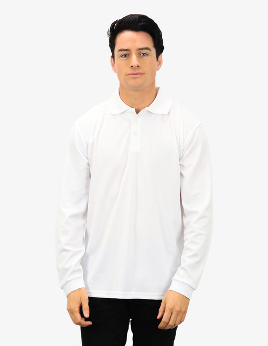 Be Seen Men's Plain Polo Shirt Long Sleeve (The Falcon)