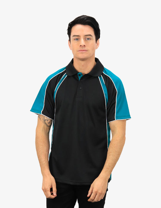 Be Seen Men's Polo Shirt With Contrast Sleeve 1st Color (The Toucan)