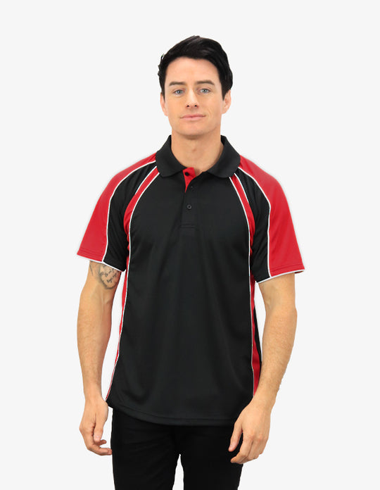 Be Seen Men's Polo Shirt With Contrast Sleeve 1st Color (The Toucan)