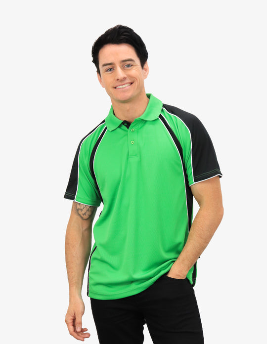 Be Seen Men's Polo Shirt With Contrast Sleeve 1st Color (The Toucan)