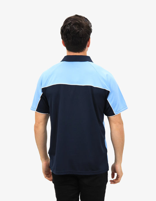 Be Seen Men's Polo Shirt With Contrast Sleeve 2nd Color (The Toucan)