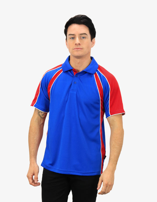 Be Seen Men's Polo Shirt With Contrast Sleeve 2nd Color (The Toucan)