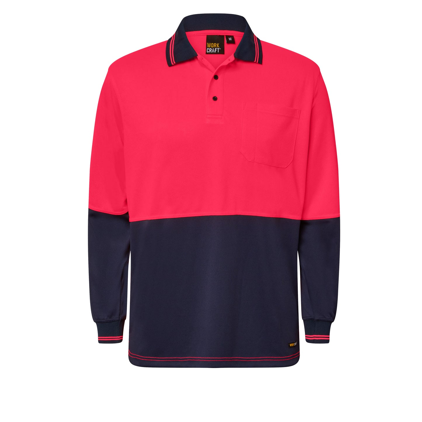 Workcraft Hivis Two Tone Polo Pocket- Ls (WSP202)