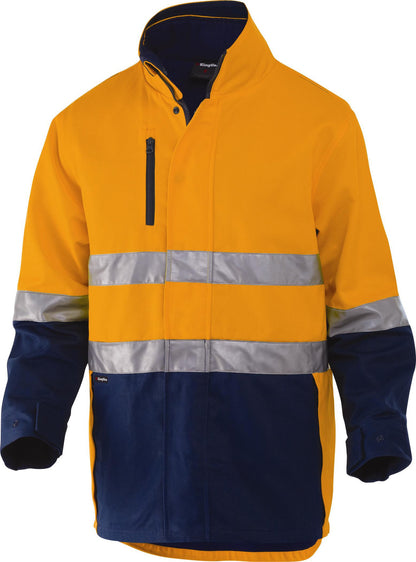 King Gee-King Gee 3-in-1 Cotton Jacket- Cotton Shell-Orange/navy / 2XS-Uniform Wholesalers - 2