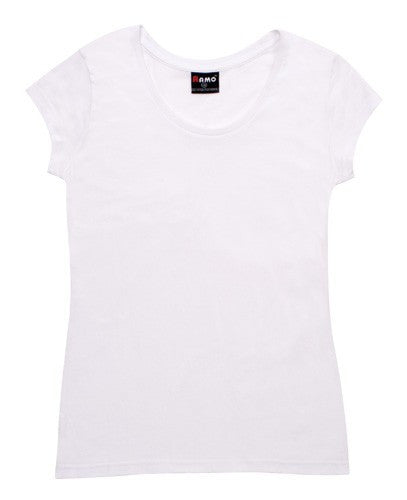 Ramo-Ramo Ladies Jersey Scoop Neck Tee-White / 8-Uniform Wholesalers - 9