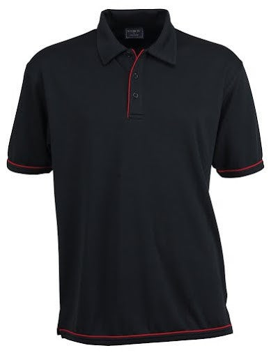 Stencil-Stencil Men's Cool Dry Polo-Black/Red / S-Uniform Wholesalers - 9