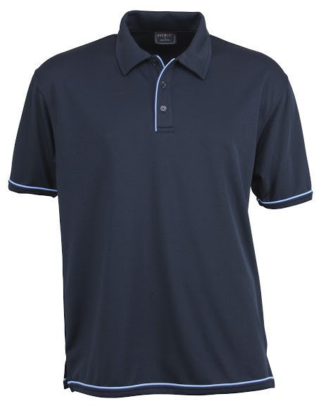 Stencil-Stencil Men's Cool Dry Polo-Navy/Bomini Blue / S-Uniform Wholesalers - 11