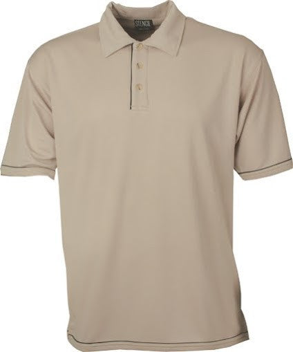 Stencil-Stencil Men's Cool Dry Polo-Beige/Navy / S-Uniform Wholesalers - 3