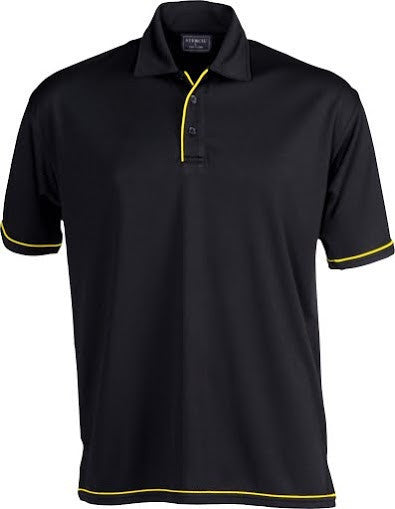 Stencil-Stencil Men's Cool Dry Polo-Black/Gold / S-Uniform Wholesalers - 12