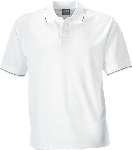 Stencil-Stencil Men's Lightweight C/D Polo-White/Navy/Beige / S-Uniform Wholesalers - 1