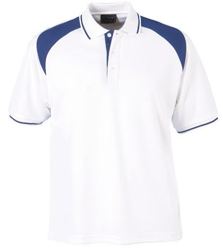 Stencil-Stencil Men's Club Cool Dry Polo-White/Navy / S-Uniform Wholesalers - 2