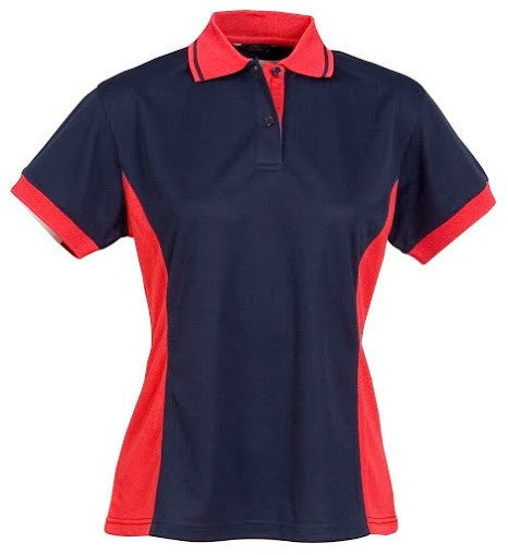 Stencil-Stencil Ladies' Active Cool Dry Polo-Navy/Red / 8-Uniform Wholesalers - 7