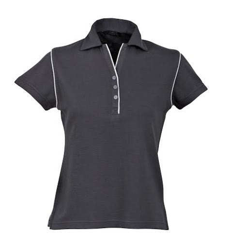Stencil-Stencil Ladies' Bio-Weave Polo-Charcoal/Pale Blue / 8-Uniform Wholesalers - 7