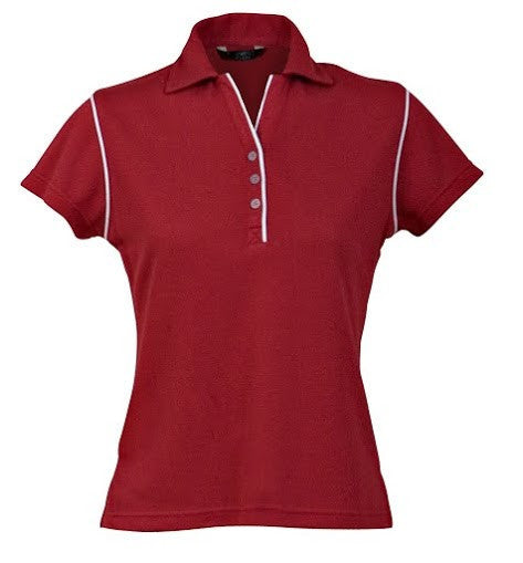 Stencil-Stencil Ladies' Bio-Weave Polo-Cherry/Pale Blue / 8-Uniform Wholesalers - 3