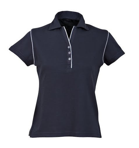 Stencil-Stencil Ladies' Bio-Weave Polo-Navy/Pale Blue / 8-Uniform Wholesalers - 5