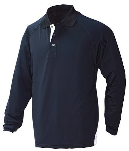 Stencil-Stencil Mens Long Sleeve Team Polo-Navy/White / S-Uniform Wholesalers - 3