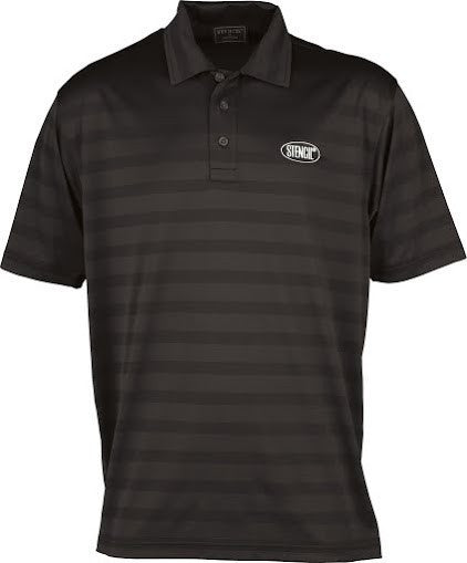 Stencil-Stencil Men's Ice Cool Polo-Black/Black / S-Uniform Wholesalers - 1