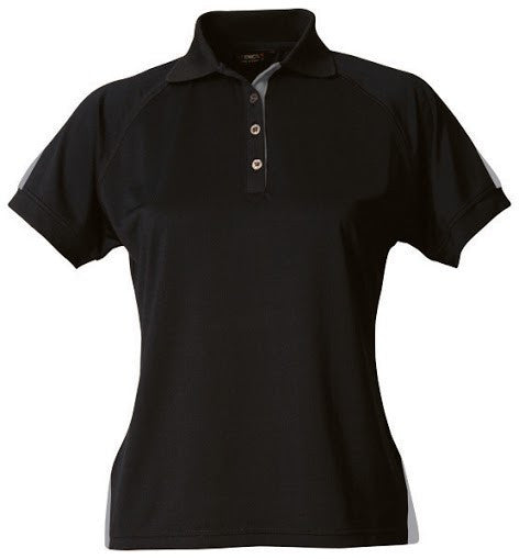 Stencil-Stencil Ladies' Team Polo-Black/Silver / 8-Uniform Wholesalers - 6